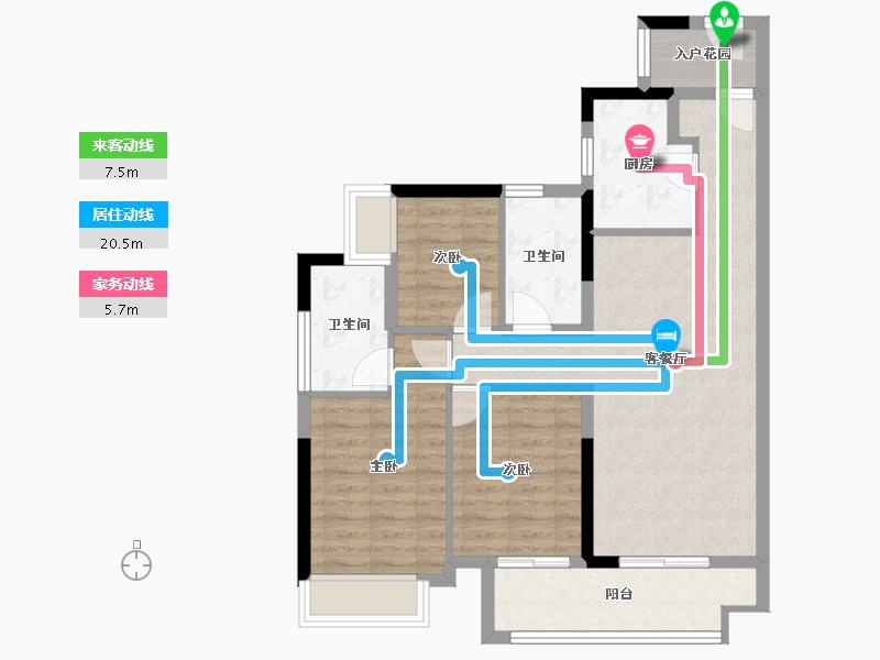 广东省-佛山市-绿城顺德杨柳郡-80.28-户型库-动静线