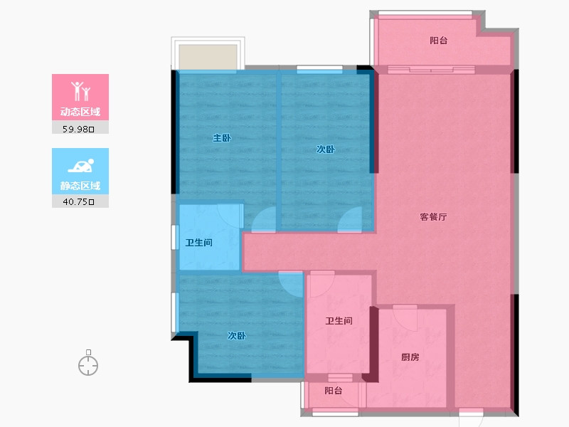 广东省-广州市-荔城一品山湖-90.58-户型库-动静分区