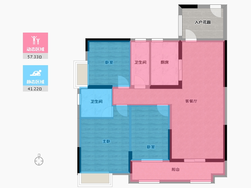 湖南省-郴州市-湘核·云山春晓-116.00-户型库-动静分区