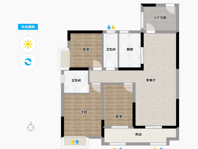 湖南省-郴州市-湘核·云山春晓-116.00-户型库-采光通风