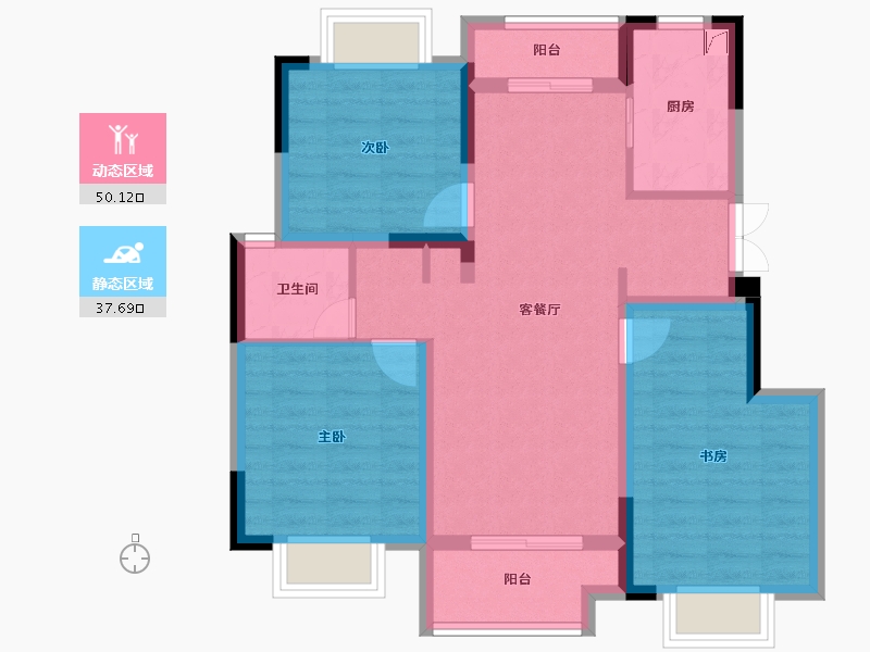 江西省-南昌市-南昌旭辉中心-77.61-户型库-动静分区