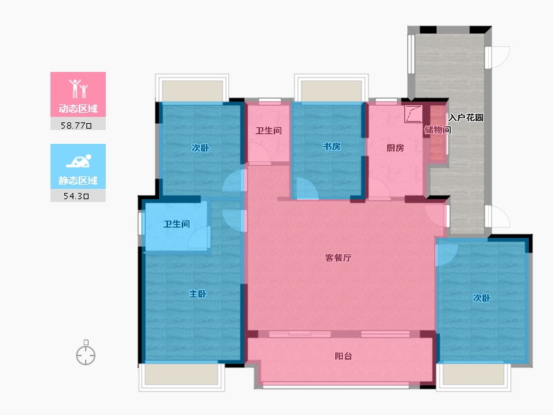 江苏省-镇江市-路劲·港欣城-113.61-户型库-动静分区