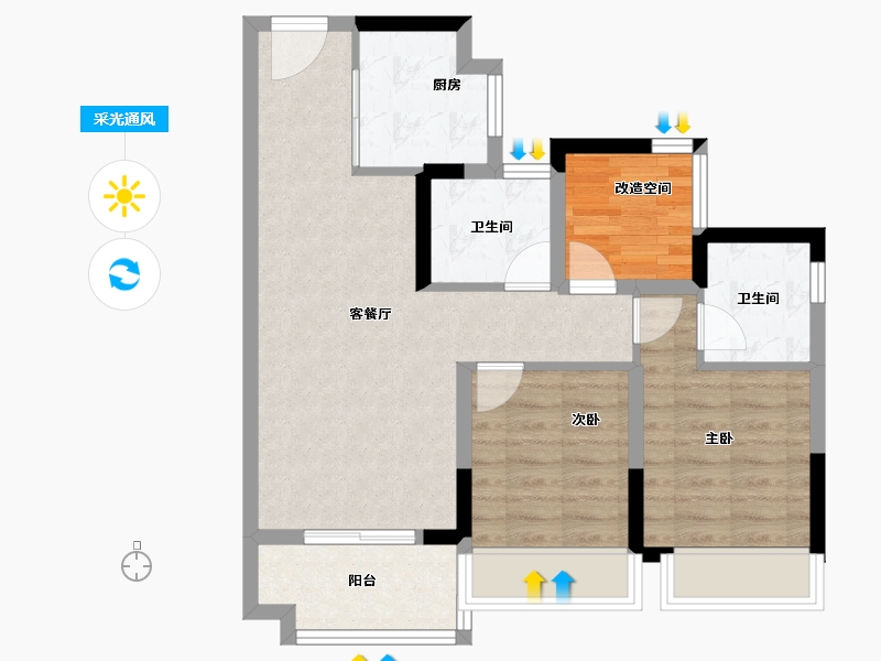 广东省-广州市-御溪世家-68.02-户型库-采光通风