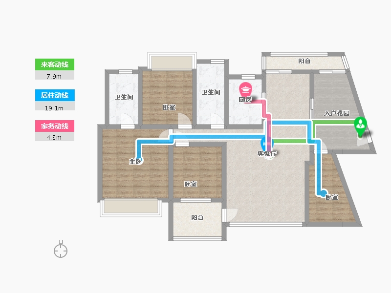 海南省-海口市-七里香榭花园小区-114.00-户型库-动静线