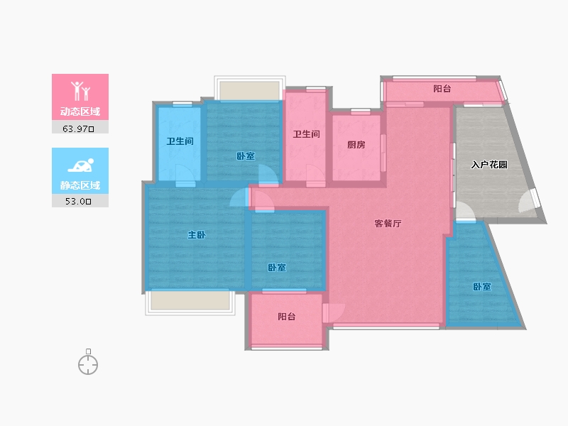 海南省-海口市-七里香榭花园小区-114.00-户型库-动静分区