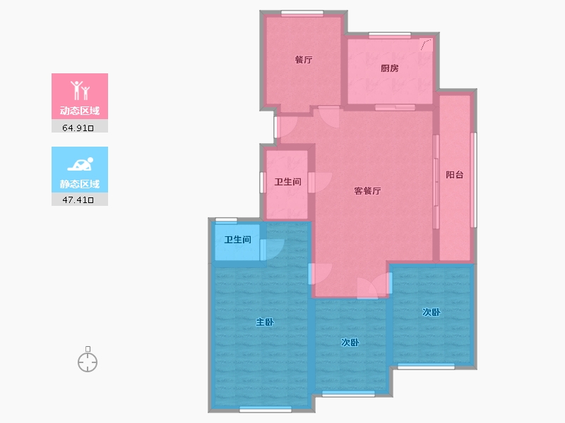 江苏省-南通市-同和嘉苑-100.00-户型库-动静分区