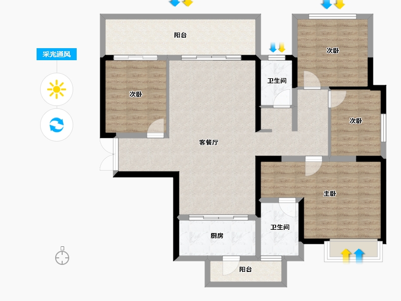 广西壮族自治区-南宁市-路桥壮美山湖-113.27-户型库-采光通风