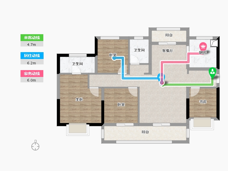 广东省-广州市-中建弘阳德信·湾璟壹号-95.83-户型库-动静线