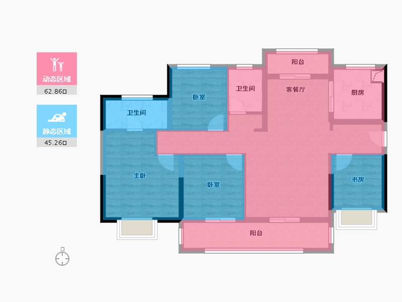 广东省-广州市-中建弘阳德信·湾璟壹号-95.83-户型库-动静分区