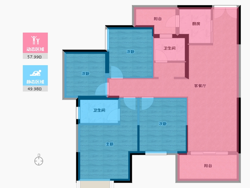 广西壮族自治区-南宁市-路桥壮美山湖-96.71-户型库-动静分区