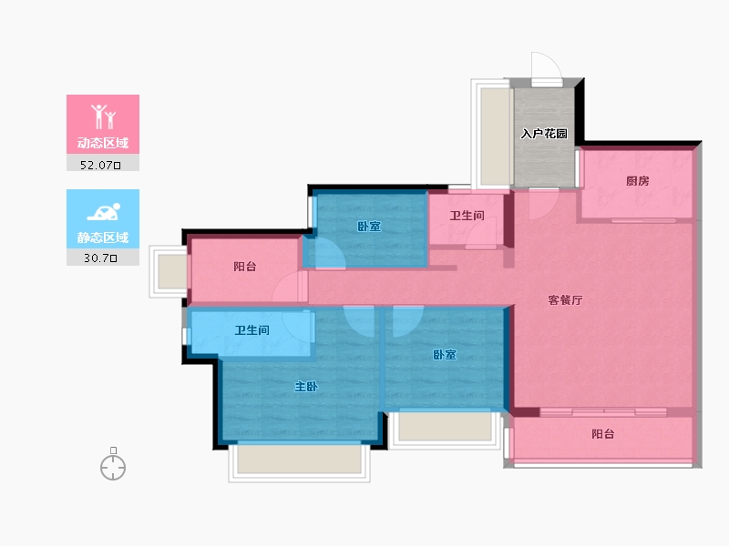 广东省-广州市-佳兆业凤鸣山-77.62-户型库-动静分区