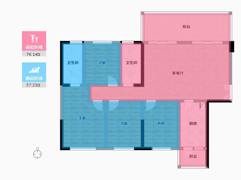 贵州省-黔西南布依族苗族自治州-富康·樾山府-108.00-户型库-动静分区