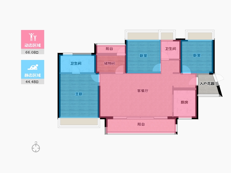 广东省-广州市-广州南沙华宇凤凰艺术岛-102.95-户型库-动静分区