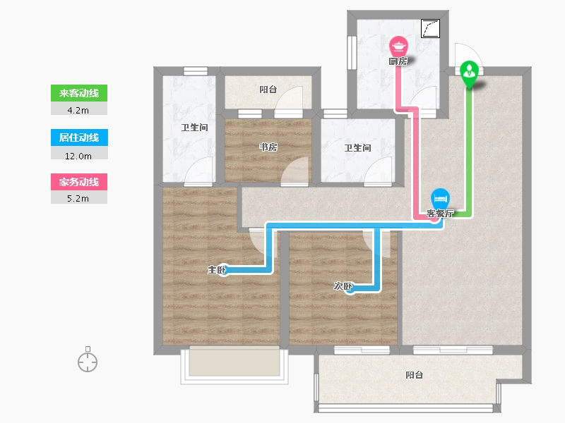 江苏省-常州市-光明当代拾光里-81.06-户型库-动静线