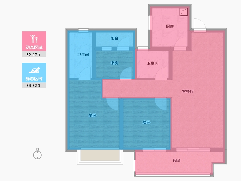 江苏省-常州市-光明当代拾光里-81.06-户型库-动静分区