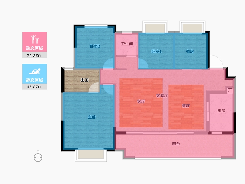 贵州省-贵阳市-新城玺樾台-112.80-户型库-动静分区