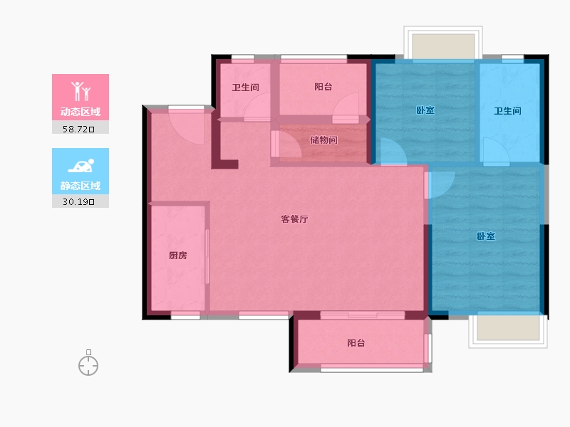 广东省-广州市-中海金地保利大国璟-79.53-户型库-动静分区