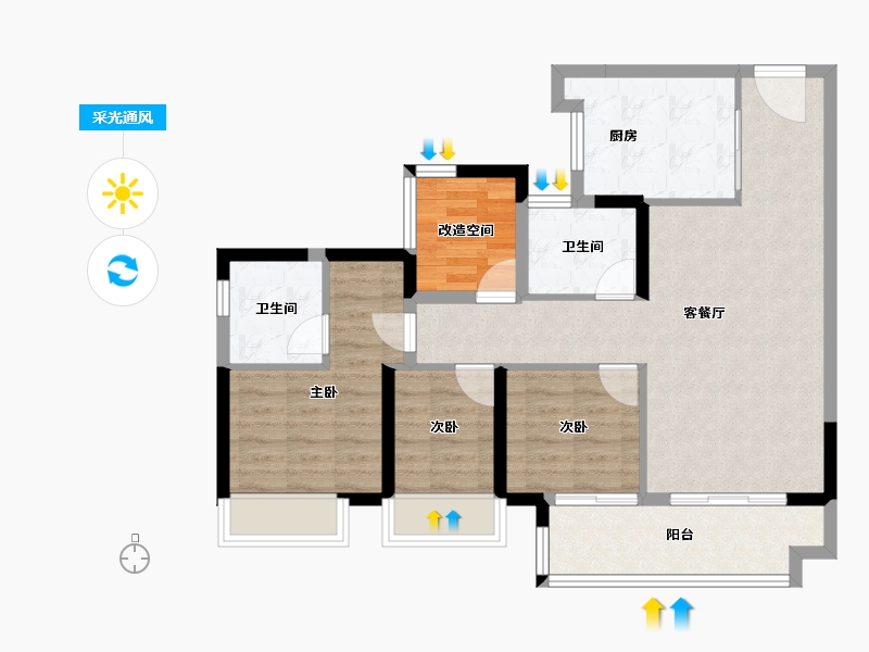 广东省-广州市-御溪世家-82.61-户型库-采光通风