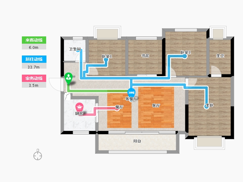 贵州省-贵阳市-新城玺樾台-104.00-户型库-动静线