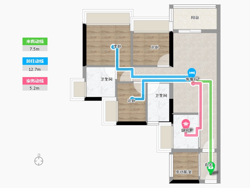 广东省-广州市-珠江·花屿花城-63.20-户型库-动静线