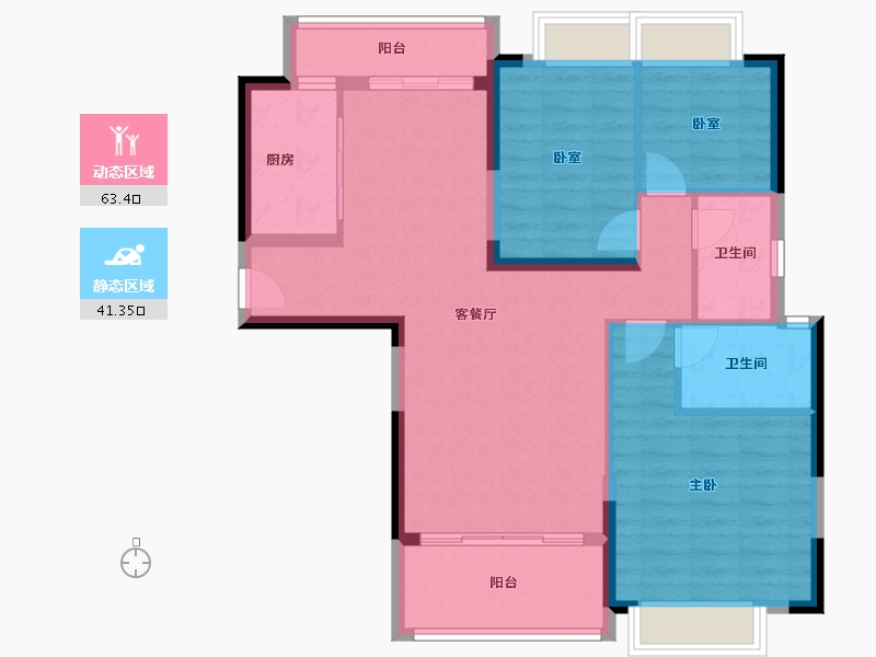 广东省-广州市-敏捷绿湖首府-94.27-户型库-动静分区