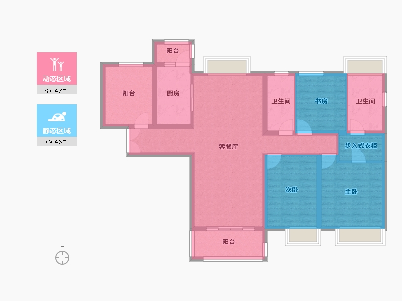 江苏省-常州市-星河国际-109.60-户型库-动静分区