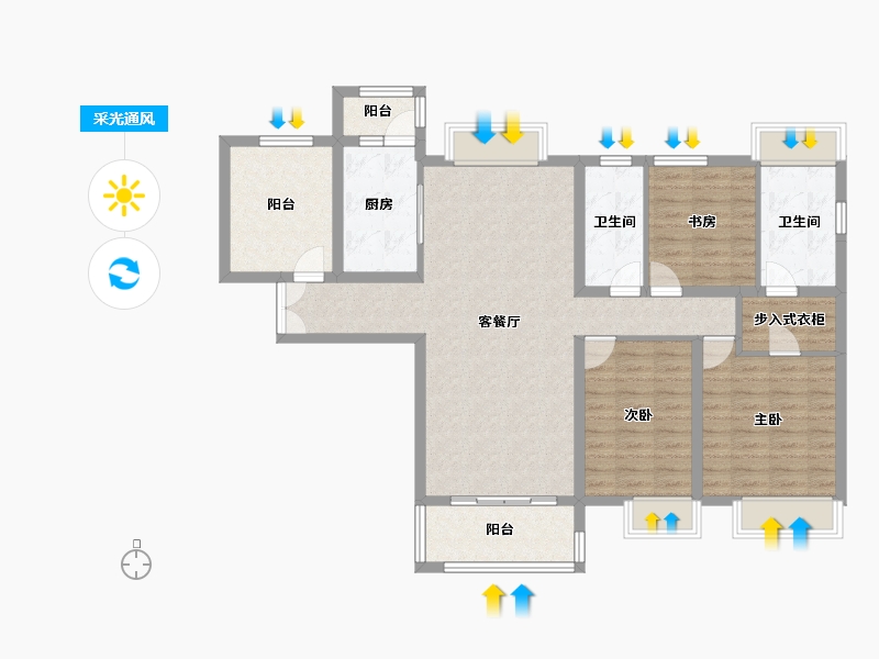 江苏省-常州市-星河国际-109.60-户型库-采光通风