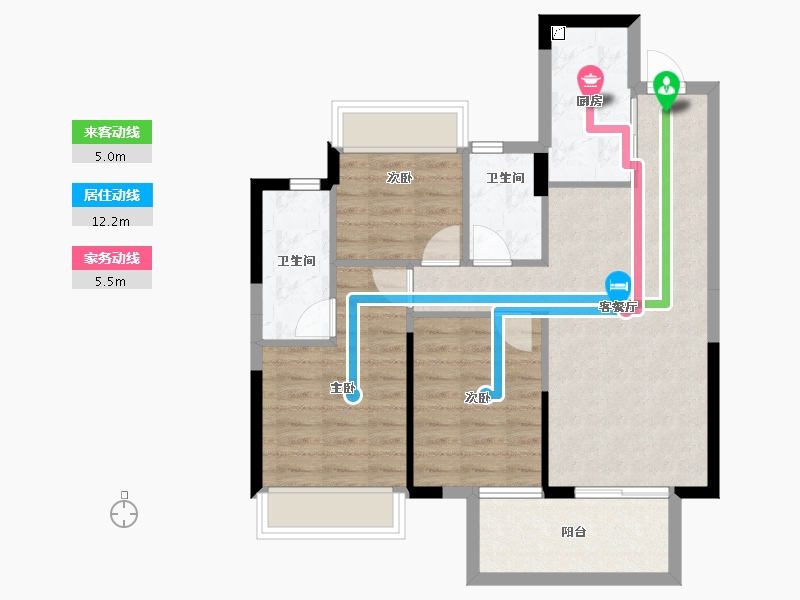 广西壮族自治区-南宁市-金成江南壹品-73.11-户型库-动静线