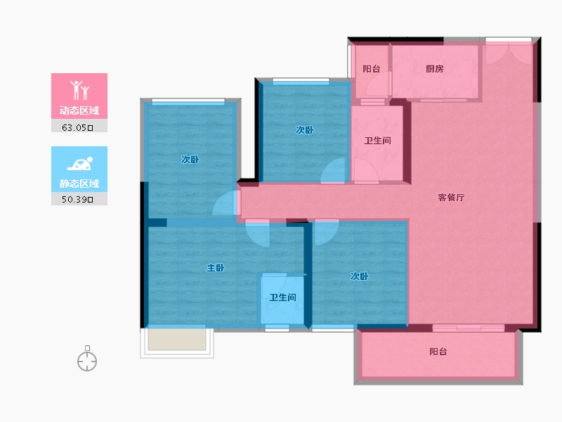 广西壮族自治区-南宁市-路桥壮美山湖-101.85-户型库-动静分区