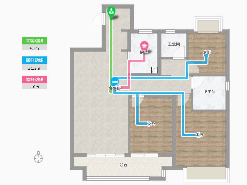 江苏省-常州市-光明当代拾光里-85.10-户型库-动静线