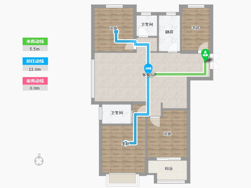 山东省-泰安市-城建首府-105.00-户型库-动静线