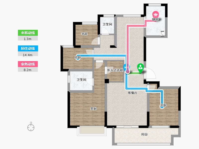 江苏省-常州市-五星星韵城-111.64-户型库-动静线