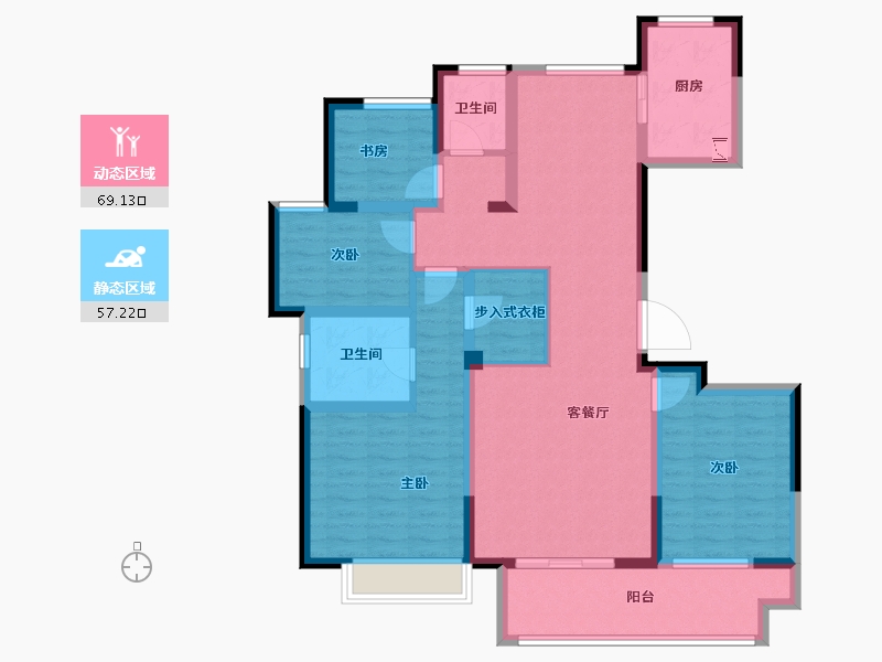 江苏省-常州市-五星星韵城-111.64-户型库-动静分区