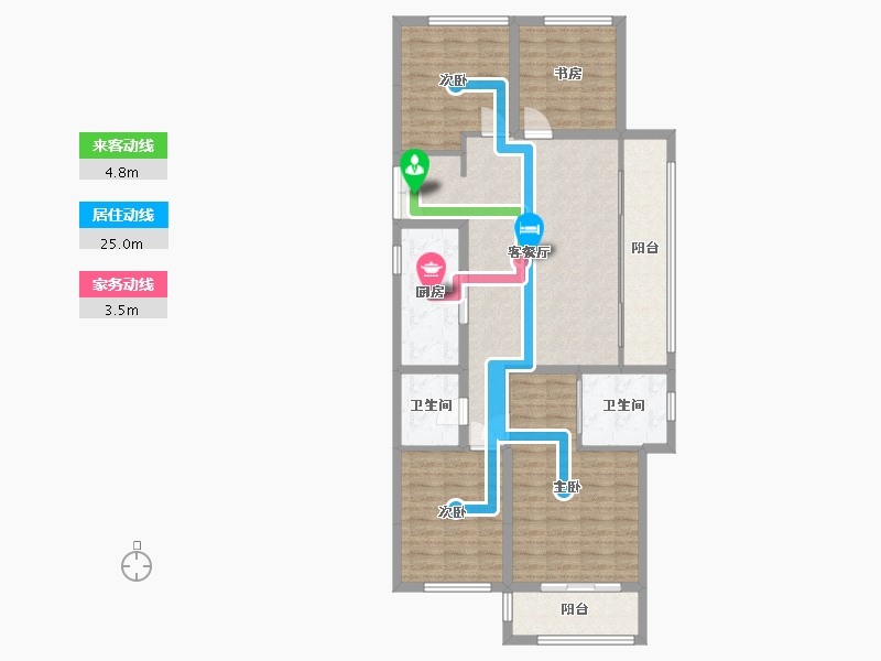 山东省-泰安市-青云路1111号院-120.00-户型库-动静线