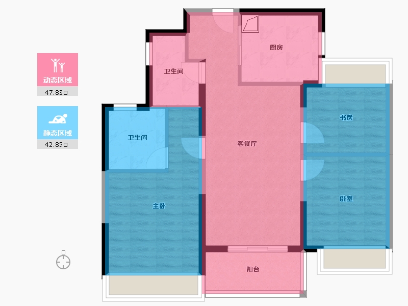 上海-上海市-鑫耀中城-80.82-户型库-动静分区