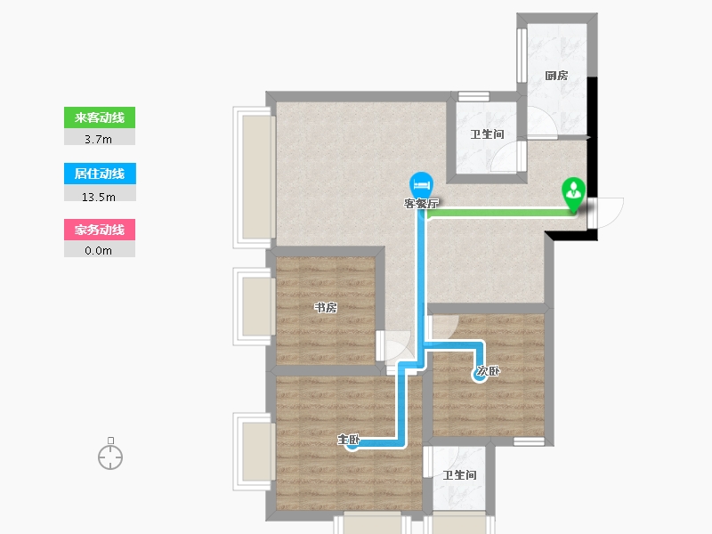 四川省-绵阳市-台北国际广场-102.00-户型库-动静线