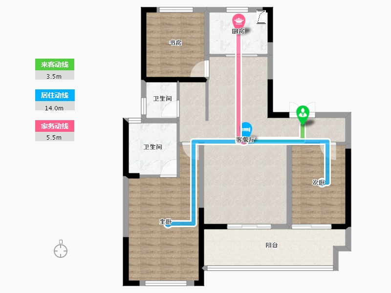 江苏省-常州市-随园金麟府-102.40-户型库-动静线