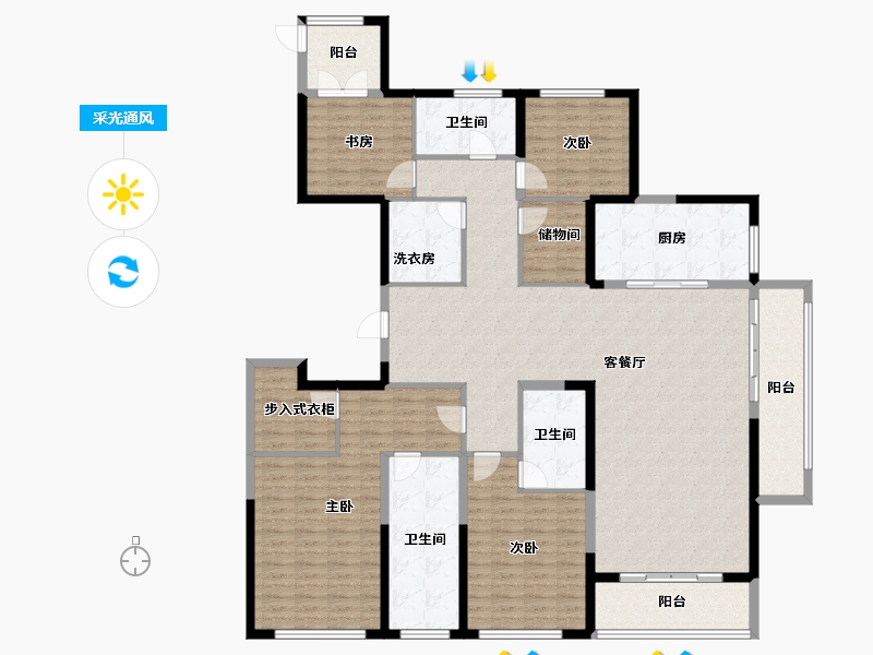 浙江省-宁波市-融创江滨之城-193.44-户型库-采光通风