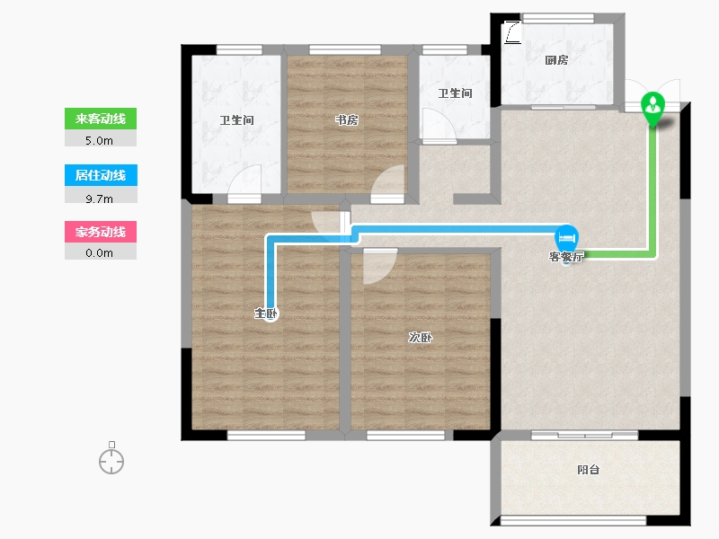 江苏省-常州市-随园金麟府-105.06-户型库-动静线