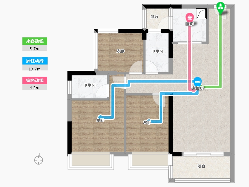 广东省-湛江市-凯悦华府-82.52-户型库-动静线