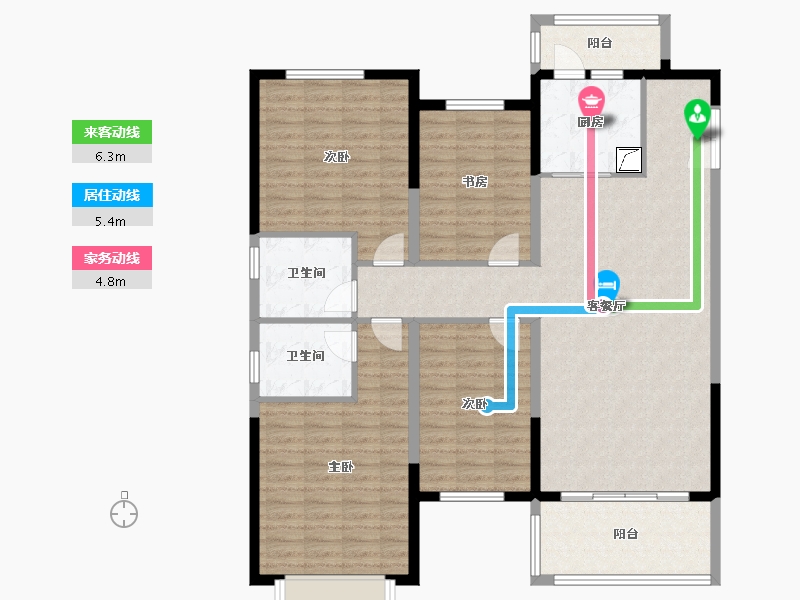 湖南省-长沙市-荣盛城-130.00-户型库-动静线