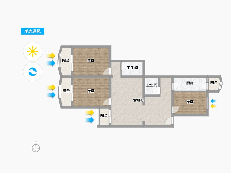 北京-北京市-燕丹村-90.00-户型库-采光通风