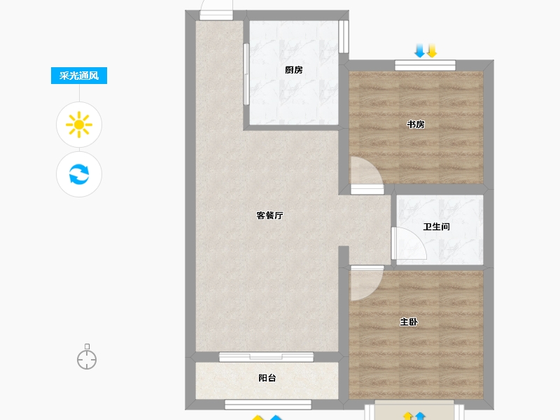 山西省-太原市-山钢铭著-56.44-户型库-采光通风