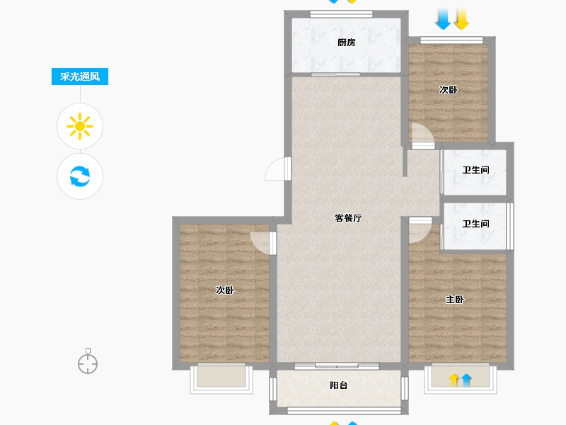 山西省-忻州市-文悦台-146.00-户型库-采光通风