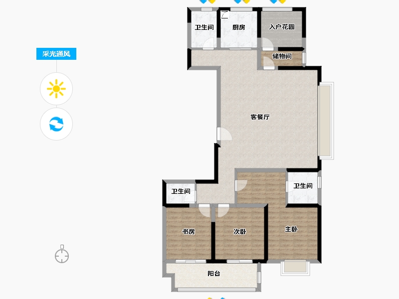 江苏省-常州市-五星星韵城-142.40-户型库-采光通风