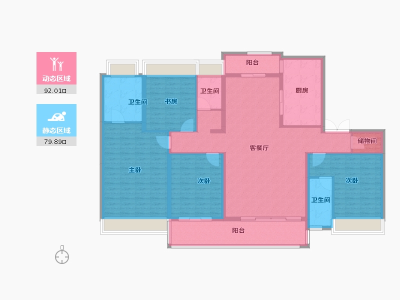 广东省-广州市-广州大学城智慧谷·12光年-156.00-户型库-动静分区