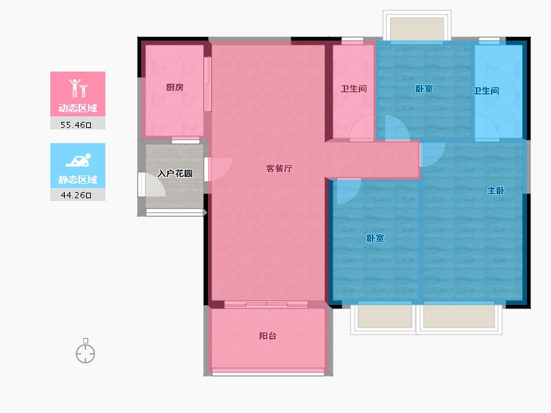 广东省-广州市-敏捷绿湖首府-94.47-户型库-动静分区