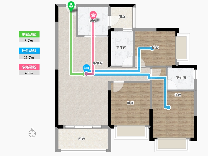 广东省-广州市-敏捷绿湖首府-85.67-户型库-动静线