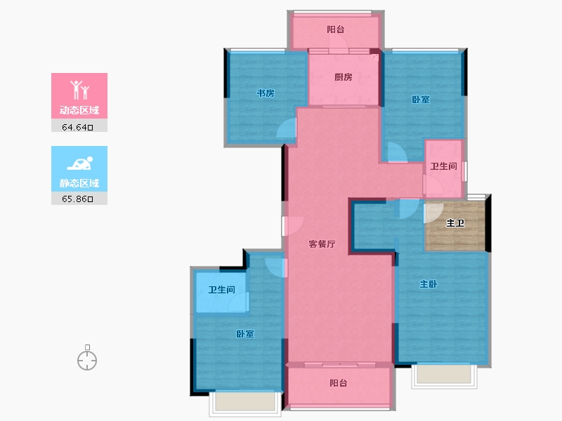 广东省-佛山市-华侨城云邸星悦-121.37-户型库-动静分区