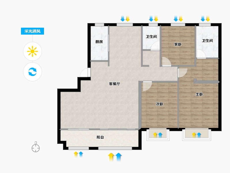 山西省-太原市-山钢铭著-112.22-户型库-采光通风